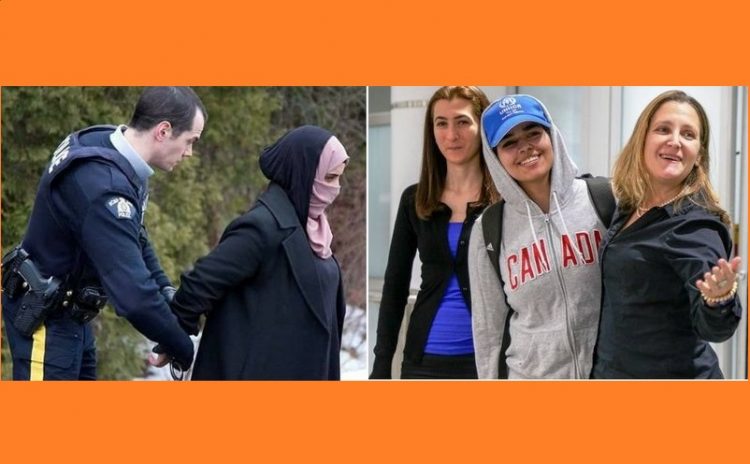 شاهد الفرق بين فتاة سعودية واخرى يمنية في كندا (صور تكشف تناقض ما يسمى العالم الحُر)