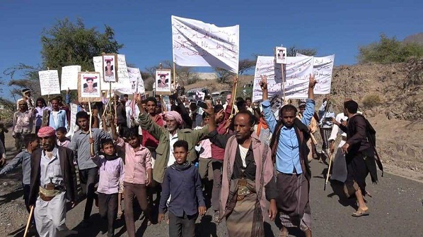 protests in Taiz against UAE-backed Abu Al-Abbas brigades