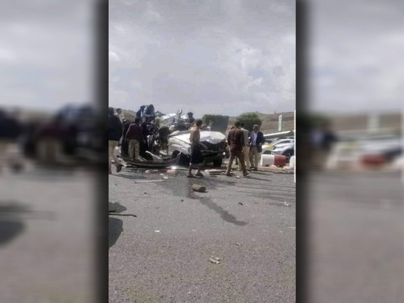 تفاصيل حادث مروري مروع اسفر عن مقتل تسعة اشخاص في العاصمة صنعاء (صور)