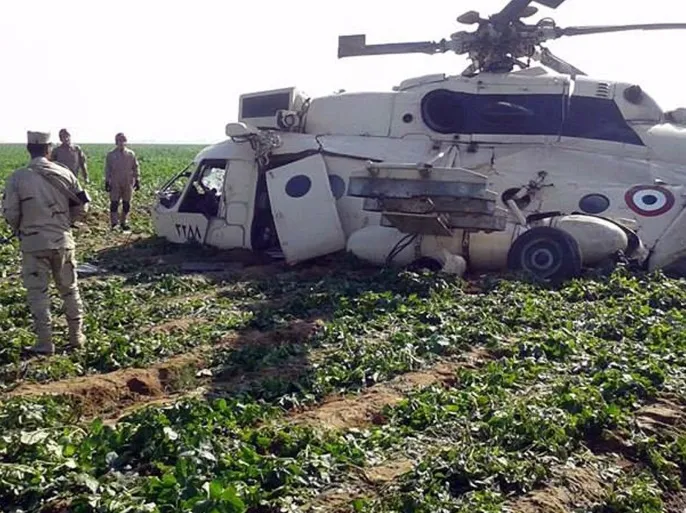 مصرع طيارين مصريين بتحطم مروحية تدريب في الشلوفة