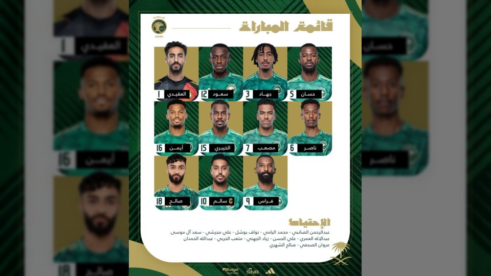 هيرفي رينارد يعلن تشكيل المنتخب السعودي الرسمي ضد العراق في الملحق الآسيوي
