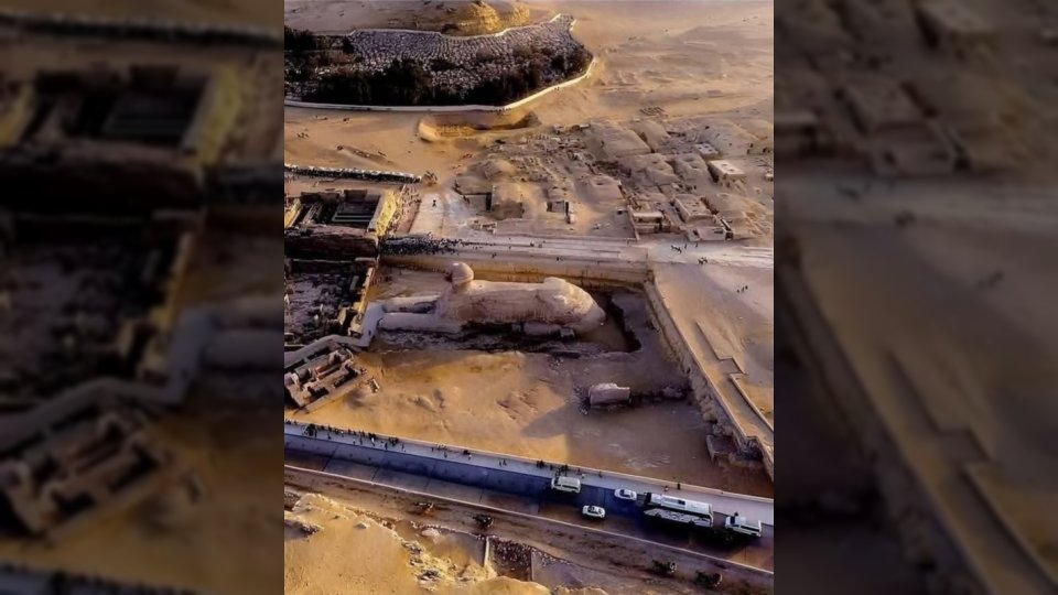 صورة جوية لتمثال أبو الهول تثير جدلاً واسعاً حول عدم تناسق الرأس والجسم